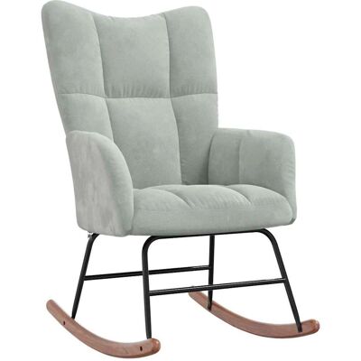 VidaXL 328139 Hellgrauer Samt Schaukelstuhl - Rocking Chair VidaXL 328139 Hellgrauer Samt Schaukelstuhl - Rocking Chair