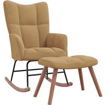 vidaXL Schaukelstuhl mit Hocker - Modern & Elegant Braun vidaXL Schaukelstuhl mit Hocker - Modern & Elegant Braun