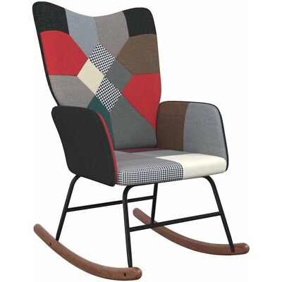vidaXL Schommelstoel Patchwork Stoff - Schommelstoel vidaXL Schommelstoel Patchwork Stoff - Schommelstoel