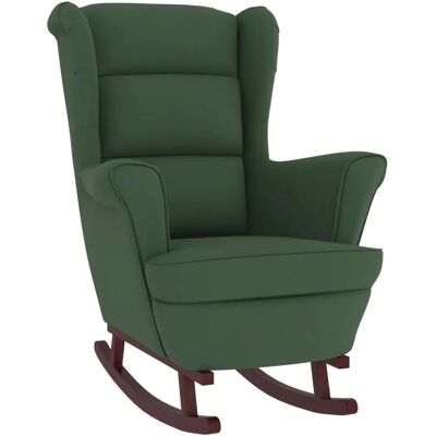vidaXL 329365 Fauteuil à bascule velours vert foncé - Fauteuil à bascule - Publicité vidaXL 329365 Fauteuil à bascule velours vert foncé - Fauteuil à bascule - Publicité