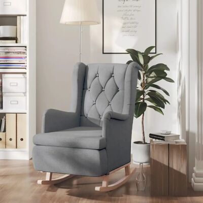 Fauteuil VidaXL avec pieds à bascule en bois massif - Mobilier de salon - Publicité Fauteuil VidaXL avec pieds à bascule en bois massif - Mobilier de salon - Publicité