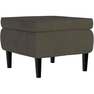 MAISONCHIC Holzbein Samt Grau Hocker - Wohndeko MAISONCHIC Holzbein Samt Grau Hocker - Wohndeko