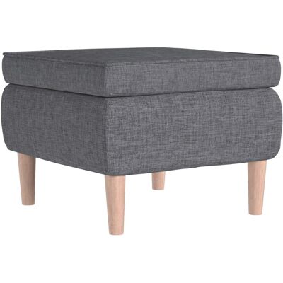 vidaXL Hocker mit Holzbeinen Hellgrau Stoff - Hocker vidaXL Hocker mit Holzbeinen Hellgrau Stoff - Hocker