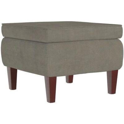 vidaXL Hocker mit Holbeinen Hellgrau Samt - Hocker vidaXL Hocker mit Holbeinen Hellgrau Samt - Hocker