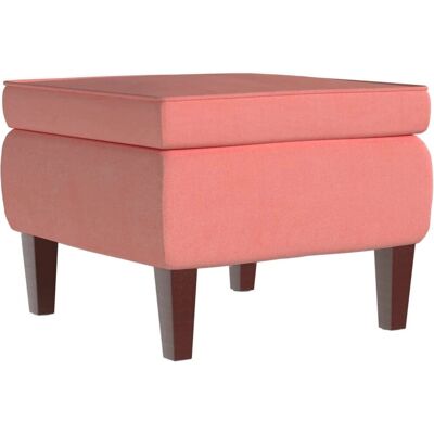 VIDAXL Nova - Fußhocker mit Dunklen Holzbeinen in Samt, Rosa - Fußhocker VIDAXL Nova - Fußhocker mit Dunklen Holzbeinen in Samt, Rosa - Fußhocker