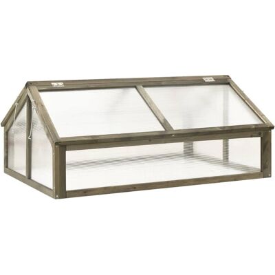 Invernadero de madera de abeto gris 114x80x50 cm - Jardin Invernadero de madera de abeto gris 114x80x50 cm - Jardin