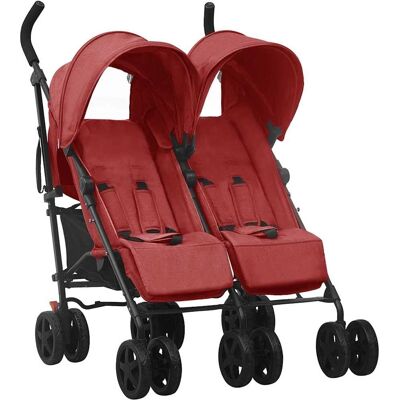 vidaXL Stål Tvillingbarnevogn - Justerbar & Foldbar UV-beskyttelse - Baby Rejser vidaXL Stål Tvillingbarnevogn - Justerbar & Foldbar UV-beskyttelse - Baby Rejser