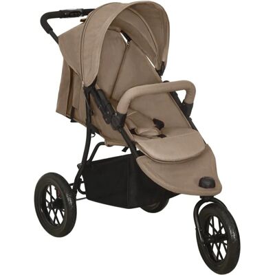 vidaXL Taupe Staal Kinderwagen - Lichtgewicht, Verstelbaar, Opvouwbaar vidaXL Taupe Staal Kinderwagen - Lichtgewicht, Verstelbaar, Opvouwbaar