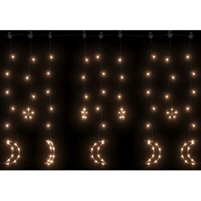 vidaXL Stern & Mond Lichter Fernbedienung 138 LEDs Warm White Vorhanglicht - Lichterkette vidaXL Stern & Mond Lichter Fernbedienung 138 LEDs Warm White Vorhanglicht - Lichterkette