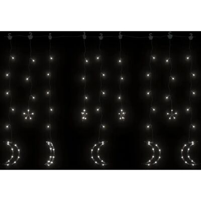 vidaXL Stern und Mond Lichter mit Fernbedienung Kaltweiß Vorhanglicht - Lichterketten vidaXL Stern und Mond Lichter mit Fernbedienung Kaltweiß Vorhanglicht - Lichterketten