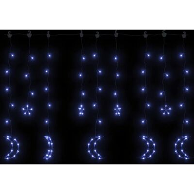 vidaXL Stern und Mond Lichterkette mit Fernbedienung 345 LED Blau - Lichterketten vidaXL Stern und Mond Lichterkette mit Fernbedienung 345 LED Blau - Lichterketten
