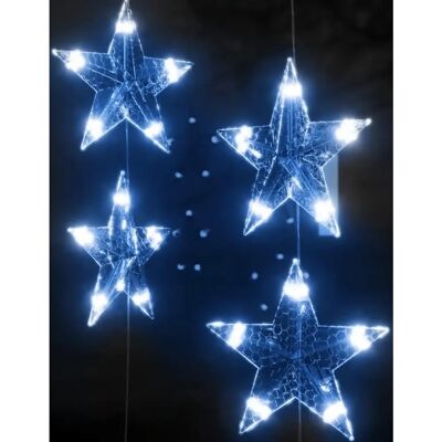 vidaXL LED Sternvorhang Lichter - 8 Funktionen - Blau vidaXL LED Sternvorhang Lichter - 8 Funktionen - Blau