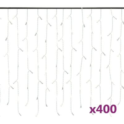 vidaXL LED Vorhang Eiszapfenlichter - 10m - 400 LEDs - Blau - 8 Effekte vidaXL LED Vorhang Eiszapfenlichter - 10m - 400 LEDs - Blau - 8 Effekte