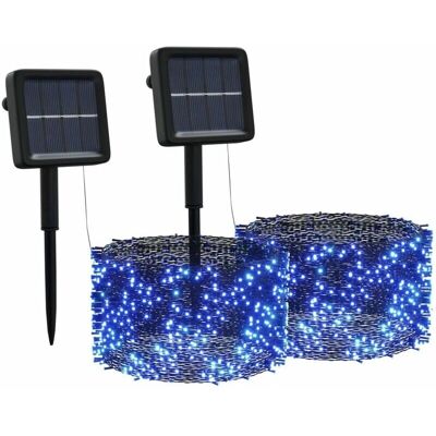 vidaXL Solar Lichterketten 2 Stück 2x200 LEDs Blau Innen/Außen - Lichterkette vidaXL Solar Lichterketten 2 Stück 2x200 LEDs Blau Innen/Außen - Lichterkette