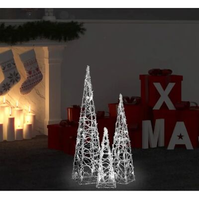 vidaXL Acryl Dekorative LED-Lichtkegel-Set - Weihnachten vidaXL Acryl Dekorative LED-Lichtkegel-Set - Weihnachten