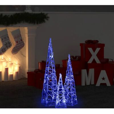 vidaXL Acryl Blau LED Lichtkegel Set - Feiertagsdeko vidaXL Acryl Blau LED Lichtkegel Set - Feiertagsdeko