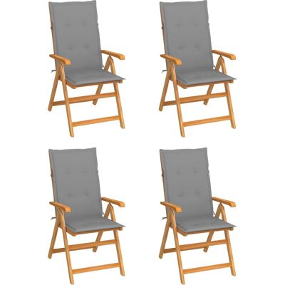 VidaXL Outdoor Stuhl mit Polster - Teak Grau VidaXL Outdoor Stuhl mit Polster - Teak Grau