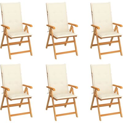 VidaXL Outdoorstuhl Teak Creme - Garten- oder Terrassenstuhl VidaXL Outdoorstuhl Teak Creme - Garten- oder Terrassenstuhl
