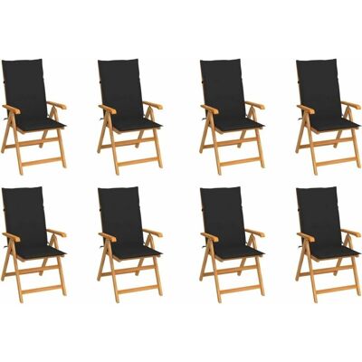 vidaXL - Teak-Gartenliegen mit Kissen - 8 Stück vidaXL - Teak-Gartenliegen mit Kissen - 8 Stück