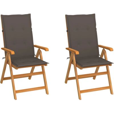 VidaXL Gartensessel mit Teak, Taupe - Gartenmöbel VidaXL Gartensessel mit Teak, Taupe - Gartenmöbel