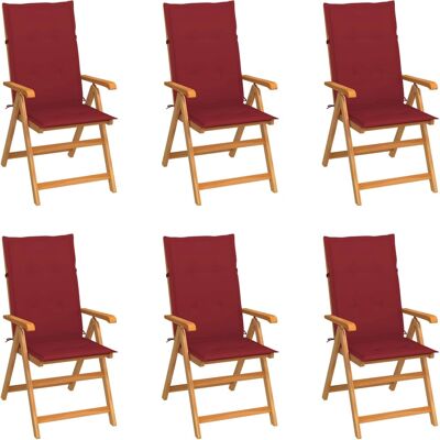 VidaXL Outdoor Stuhl - Teak Lounge Gartenstuhl - Rot VidaXL Outdoor Stuhl - Teak Lounge Gartenstuhl - Rot