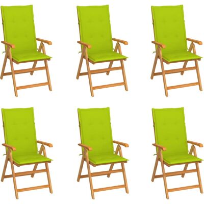 VidaXL Gartensessel mit Teak Grün Kissen - Klappbar & Verstellbar VidaXL Gartensessel mit Teak Grün Kissen - Klappbar & Verstellbar
