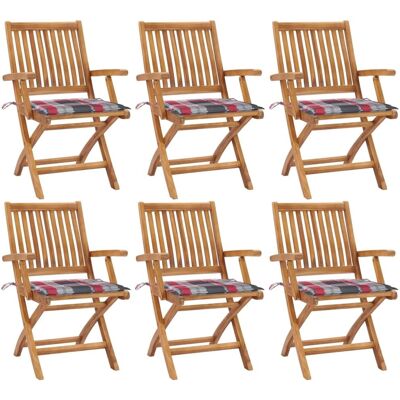 Vidaxl Teak Gartenstühle 6er-Set mit Kissen Vidaxl Teak Gartenstühle 6er-Set mit Kissen