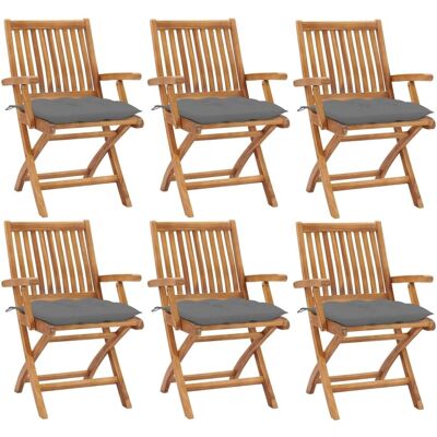 vidaXL Gartensessel-Set mit Kissen - Langlebiges Teak 6 Stück vidaXL Gartensessel-Set mit Kissen - Langlebiges Teak 6 Stück
