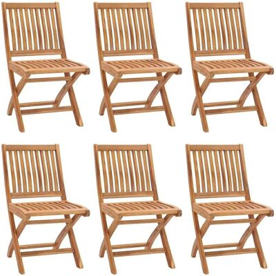 vidaXL Faltbare Gartenstühle - 6 Massiv Teakholz vidaXL Faltbare Gartenstühle - 6 Massiv Teakholz