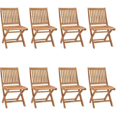 vidaXL Klappbare Gartensessel aus Massiv Teakholz, 8 Stück vidaXL Klappbare Gartensessel aus Massiv Teakholz, 8 Stück