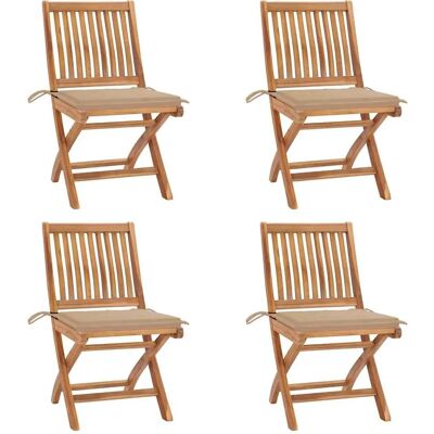 vidaXL Klappbare Gartenstühle Set - Wetterfeste Teakholzmöbel vidaXL Klappbare Gartenstühle Set - Wetterfeste Teakholzmöbel