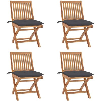 vidaXL Klappbare Gartenstühle aus Teak 4 Stück - Outdoor Möbel vidaXL Klappbare Gartenstühle aus Teak 4 Stück - Outdoor Möbel