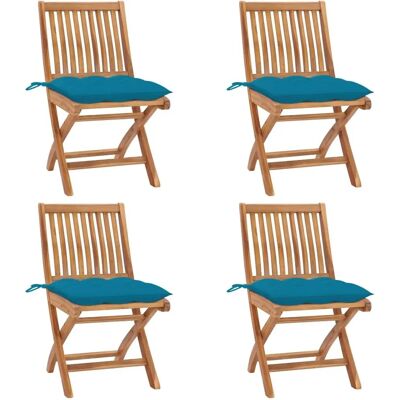 vidaXL Gartenstühle Set - Klappbar Teakholz - 4 Stk vidaXL Gartenstühle Set - Klappbar Teakholz - 4 Stk