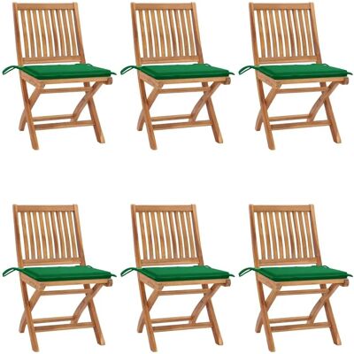 vidaXL Klappbare Gartenstühle mit Kissen - 6 Stück vidaXL Klappbare Gartenstühle mit Kissen - 6 Stück
