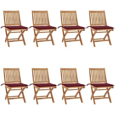 vidaXL Gartenstühle - Klappbar Teak mit Kissen vidaXL Gartenstühle - Klappbar Teak mit Kissen