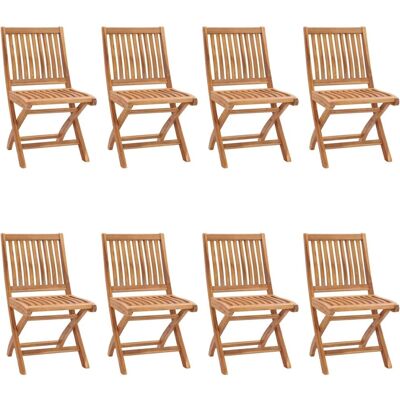 vidaXL Klappbare Gartenstühle mit Kissen - Teak Holz - 8 Stück vidaXL Klappbare Gartenstühle mit Kissen - Teak Holz - 8 Stück