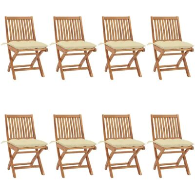 vidaXL Faltbare Gartenstühle mit Kissen - Langlebiges Teakholz vidaXL Faltbare Gartenstühle mit Kissen - Langlebiges Teakholz