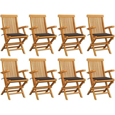 vidaXL Gartenstühle mit Kissen - Teak 8 Stück vidaXL Gartenstühle mit Kissen - Teak 8 Stück