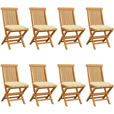 vidaXL Massiv Teak Gartenstühle 8er Set vidaXL Massiv Teak Gartenstühle 8er Set