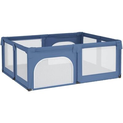 vidaXL Parque con 2 Puertas Tela Oxford Azul Claro - Parque vidaXL Parque con 2 Puertas Tela Oxford Azul Claro - Parque