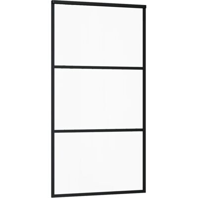 vidaXL Schwarze ESG Glas & Aluminium Schiebetür - Schiebetür vidaXL Schwarze ESG Glas & Aluminium Schiebetür - Schiebetür