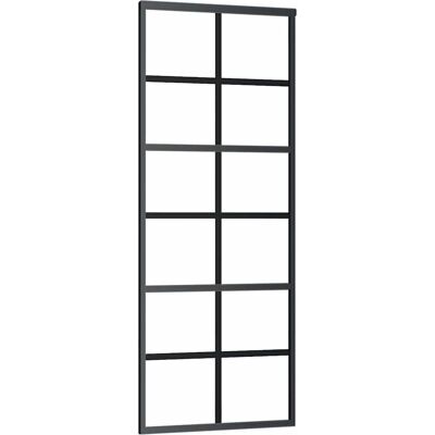 vidaXL Skydedør - ESG-glas & Aluminium - Sort vidaXL Skydedør - ESG-glas & Aluminium - Sort
