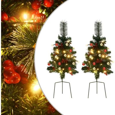 vidaXL 2x Künstliche Weg- Weihnachtsbäume mit LEDs PVC Weihnachtsdekoration - Weihnachtsbäume vidaXL 2x Künstliche Weg- Weihnachtsbäume mit LEDs PVC Weihnachtsdekoration - Weihnachtsbäume