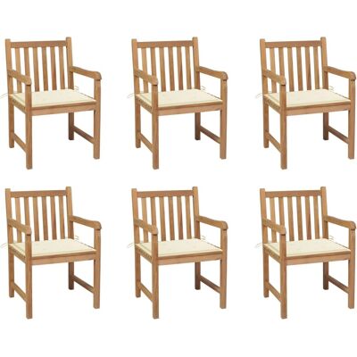VidaXL Gartenstuhl Teak Creme - Rustikal, Langlebig, Outdoor VidaXL Gartenstuhl Teak Creme - Rustikal, Langlebig, Outdoor