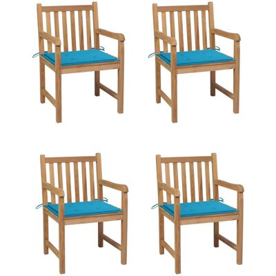 VidaXL Gartensessel Teak Blau - Gartenmöbel-Set VidaXL Gartensessel Teak Blau - Gartenmöbel-Set