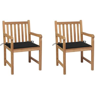 VidaXL 3073011 Außensessel Teak Schwarz - Gartenmöbel-Set VidaXL 3073011 Außensessel Teak Schwarz - Gartenmöbel-Set