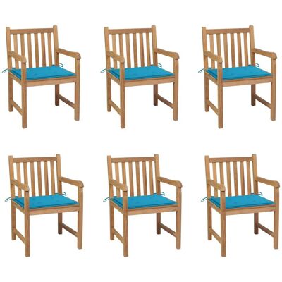 VidaXL Gartenstuhl - Teak Blau - Gartenmöbel VidaXL Gartenstuhl - Teak Blau - Gartenmöbel