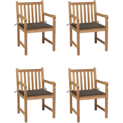 VidaXL Krzesło ogrodowe Model 3073039 z teak i taupe poduszkami - Meble ogrodowe VidaXL Krzesło ogrodowe Model 3073039 z teak i taupe poduszkami - Meble ogrodowe