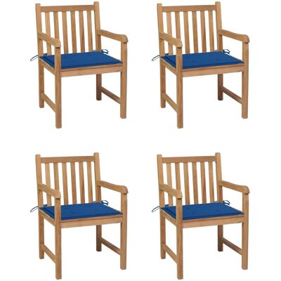 VidaXL 3073041 Outdoor-Stuhl - Teak Blau - Gartensessel VidaXL 3073041 Outdoor-Stuhl - Teak Blau - Gartensessel