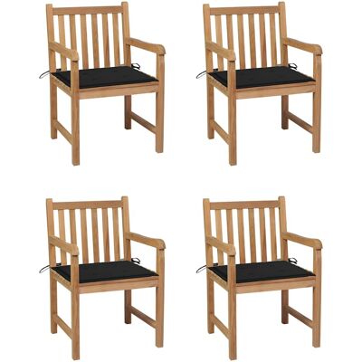 VidaXL Outdoor Stuhl Teak Schwarz - Garten 8-Sitzer Rustikal VidaXL Outdoor Stuhl Teak Schwarz - Garten 8-Sitzer Rustikal
